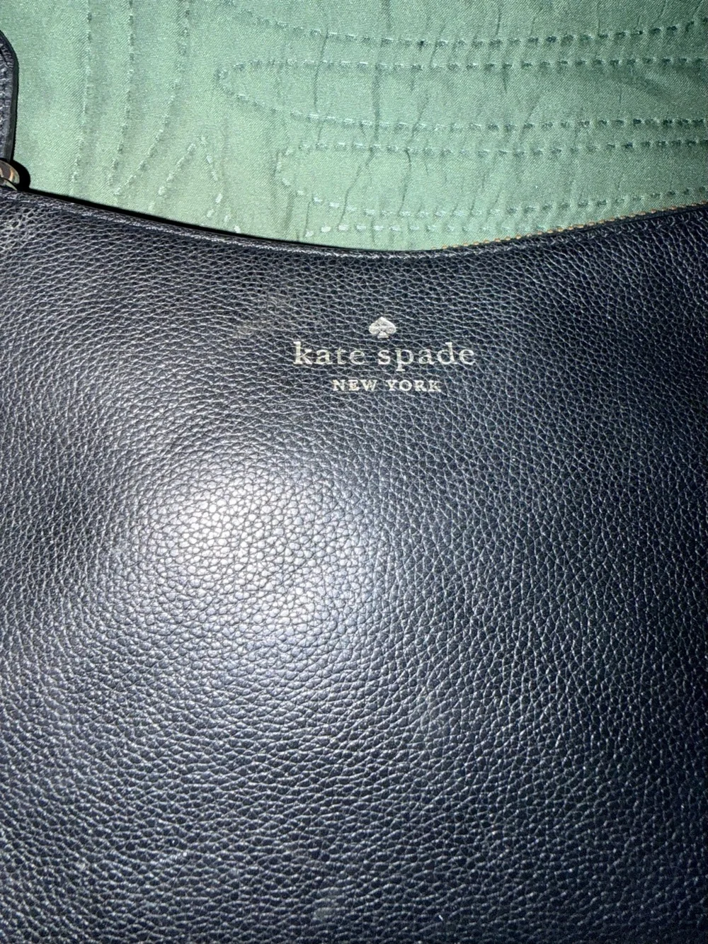 kate spade black leather crossbody with gold hardware